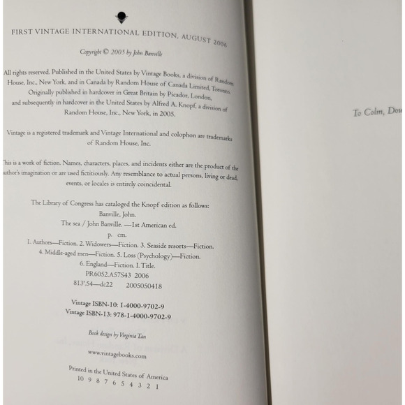 The Sea John Banville Paperback Novel Winner Man Booker Prize Modern Historical - Picture 4 of 14